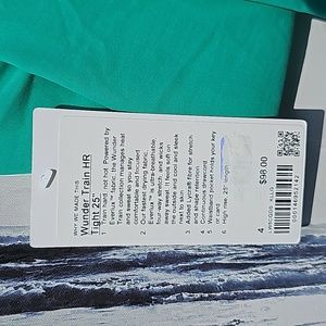 Lululemon NWT Wunder Train HR Tights 25" Length Color: Kelly Green Sizes 4 & 6